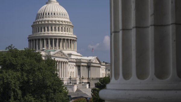 The U.S. Capitol is seen from the Cannon House Office Building.
