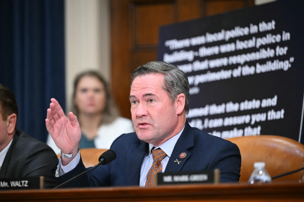 US Representative Mike Waltz, Republican of Florida, speaks during a hearing of the House Task Force on the Attempted Assassination of Donald Trump in Butler, Penn., on Capitol Hill in Washington, D.C., Sept. 26.