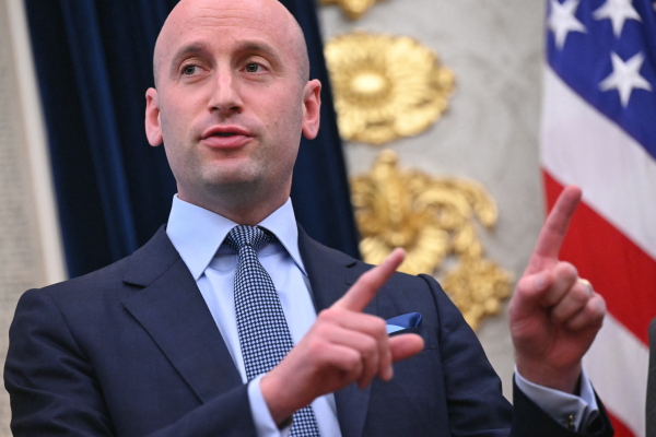 White House Deputy Chief of Staff for policy and U.S. Homeland Security Advisor Stephen Miller speaks after President Trump signed an order sending National Guard to Memphis, in the Oval Office of the White House in Washington, D.C., on September 15, 2025.
