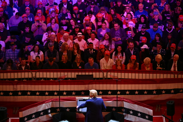 Former President Donald Trump speaks during a campaign rally at Madison Square Garden in New York on Sunday.