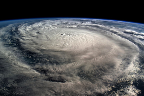Hurricane Milton, a Category 5 storm at the time of this photograph, is pictured in the Gulf of Mexico off the coast of Yucatan Peninsula on October 8, 2024 seen from the International Space Station as it orbited 257 miles above.