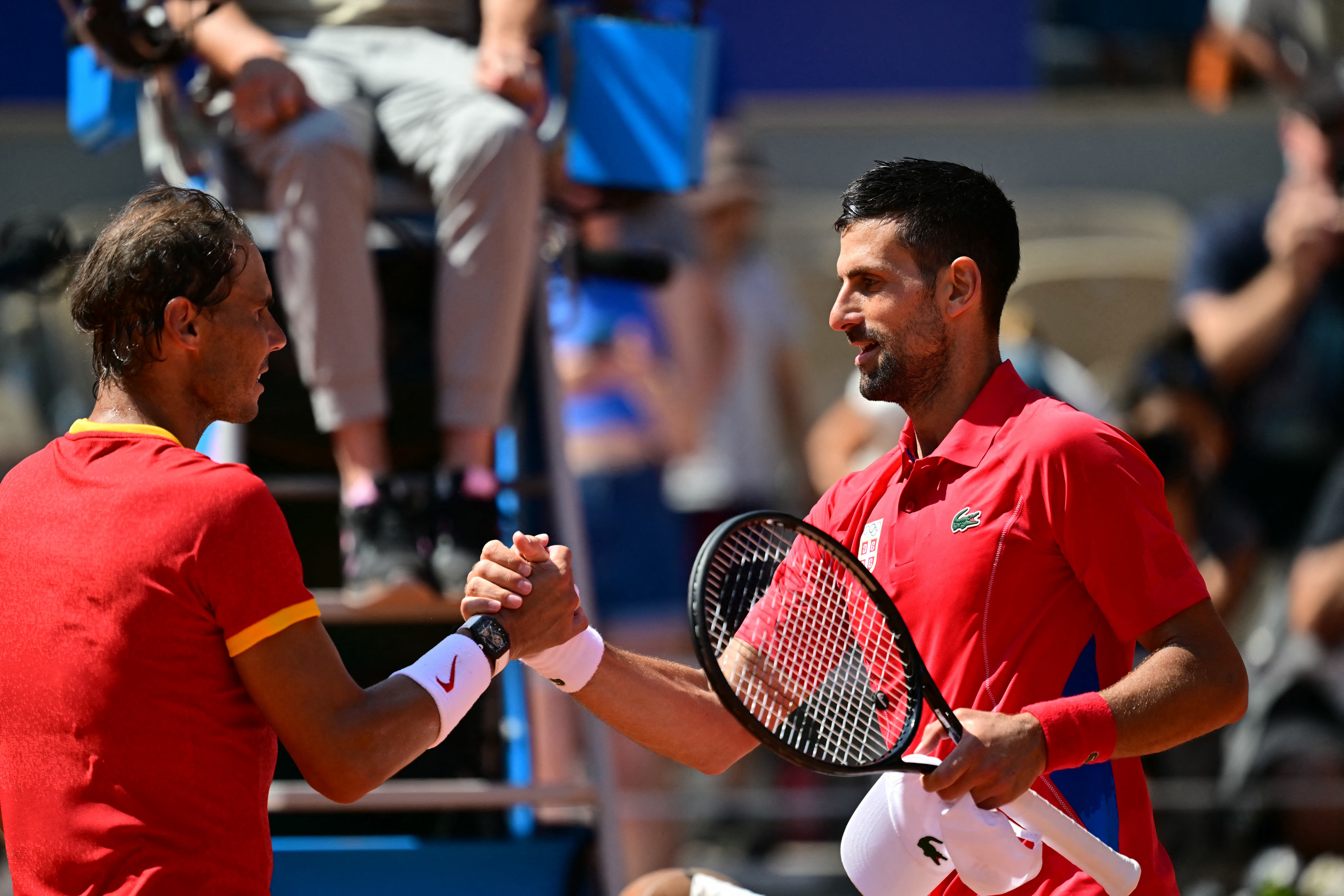 Djokovic and Nadal treat Olympic fans to a scintillating, if short, match in Paris Djokovic and Nadal treat Olympic fans to a scintillating, if short, match in Paris
