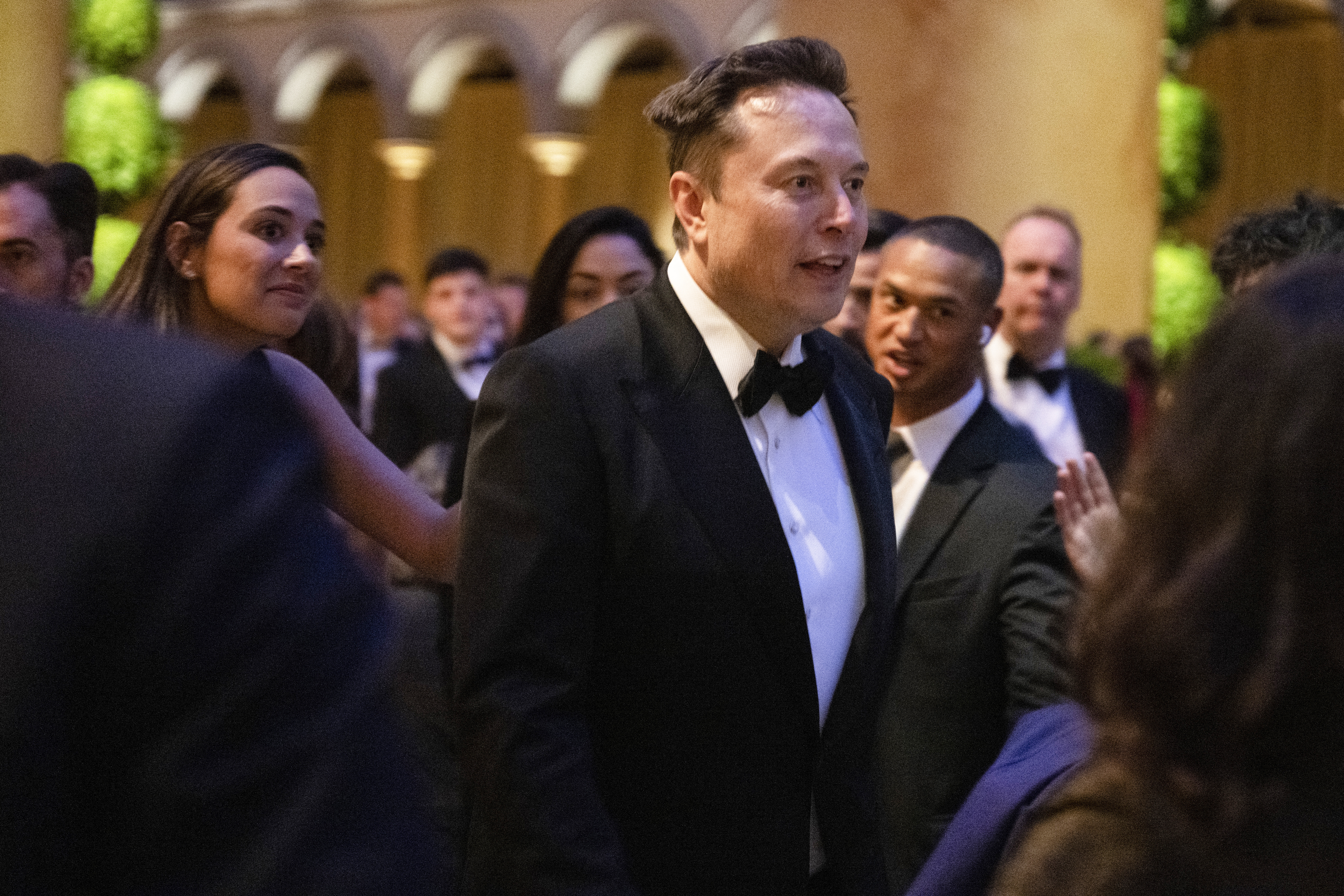 SpaceX and Tesla CEO Elon Musk attends a candlelight dinner for President-elect Donald Trump at the National Building Museum in Washington, DC, on January 19, 2025, a day before his inauguration ceremony.