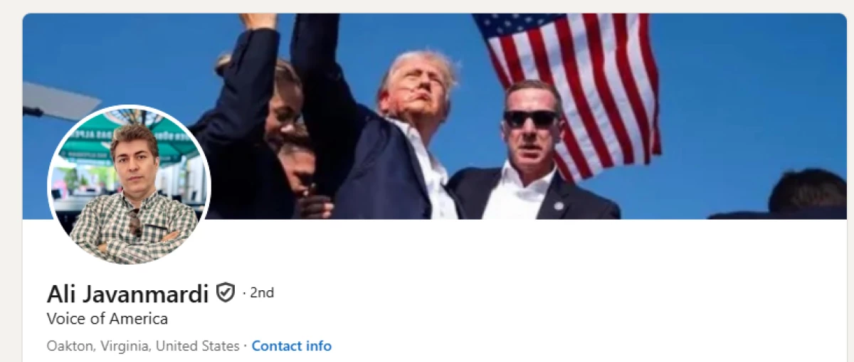 The LinkedIn profile for Ali Javanmardi, who is overseeing the Voice of America's Persian-language service, features a photograph of President Trump moments after the unsuccessful assassination attempt in Butler, Pa. Under Javanmardi's leadership, the service has promoted Trump and kept his critics off the air.