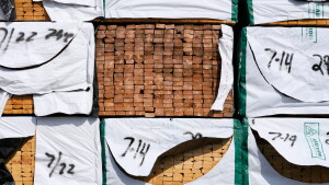 Canadian lumber products are shown at Gutherie Lumber Tuesday, Aug. 25, 2026, in Livonia, Mich.