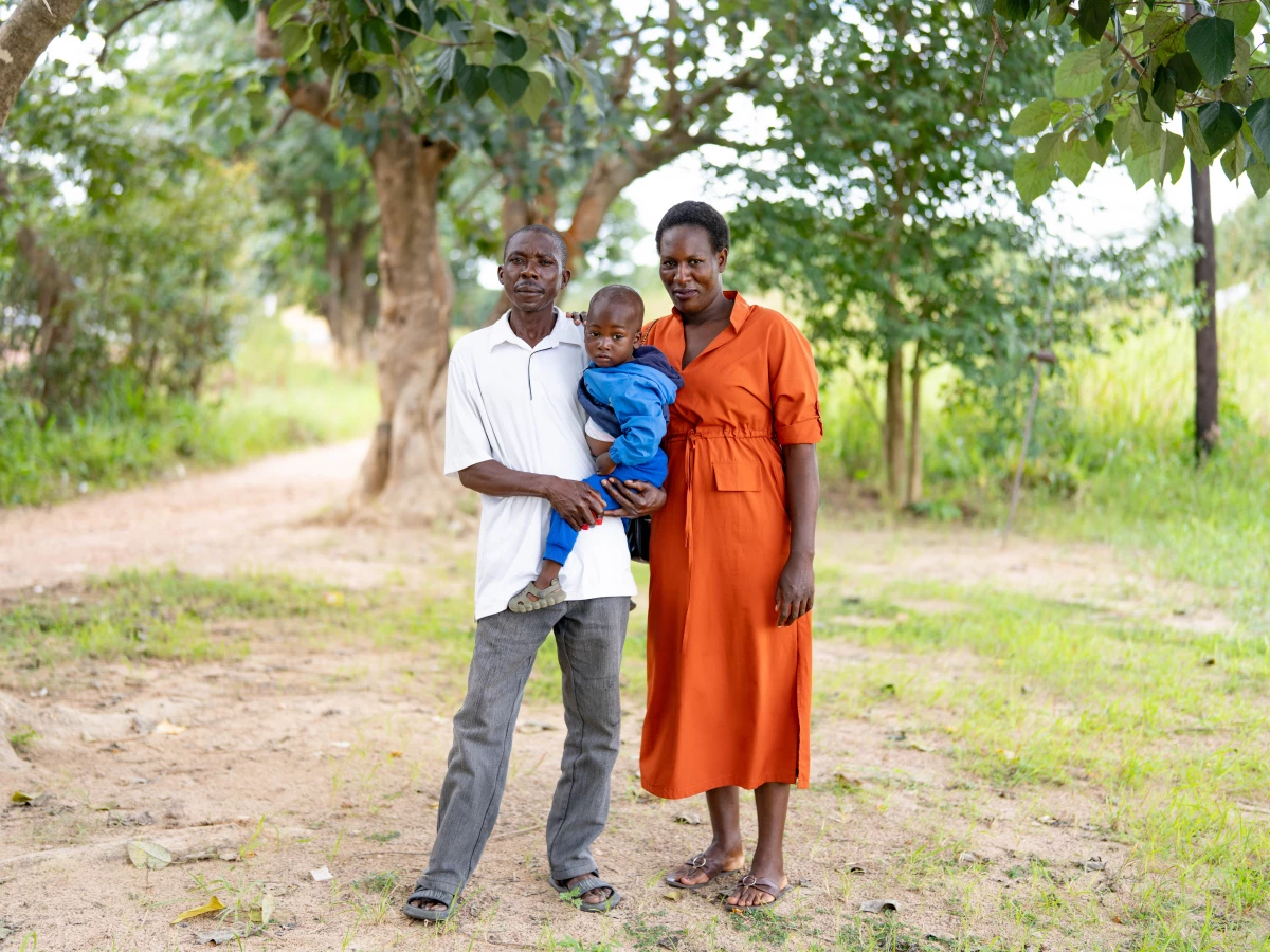 Daliso Tembo and Mary Tembo with one of their five children.
