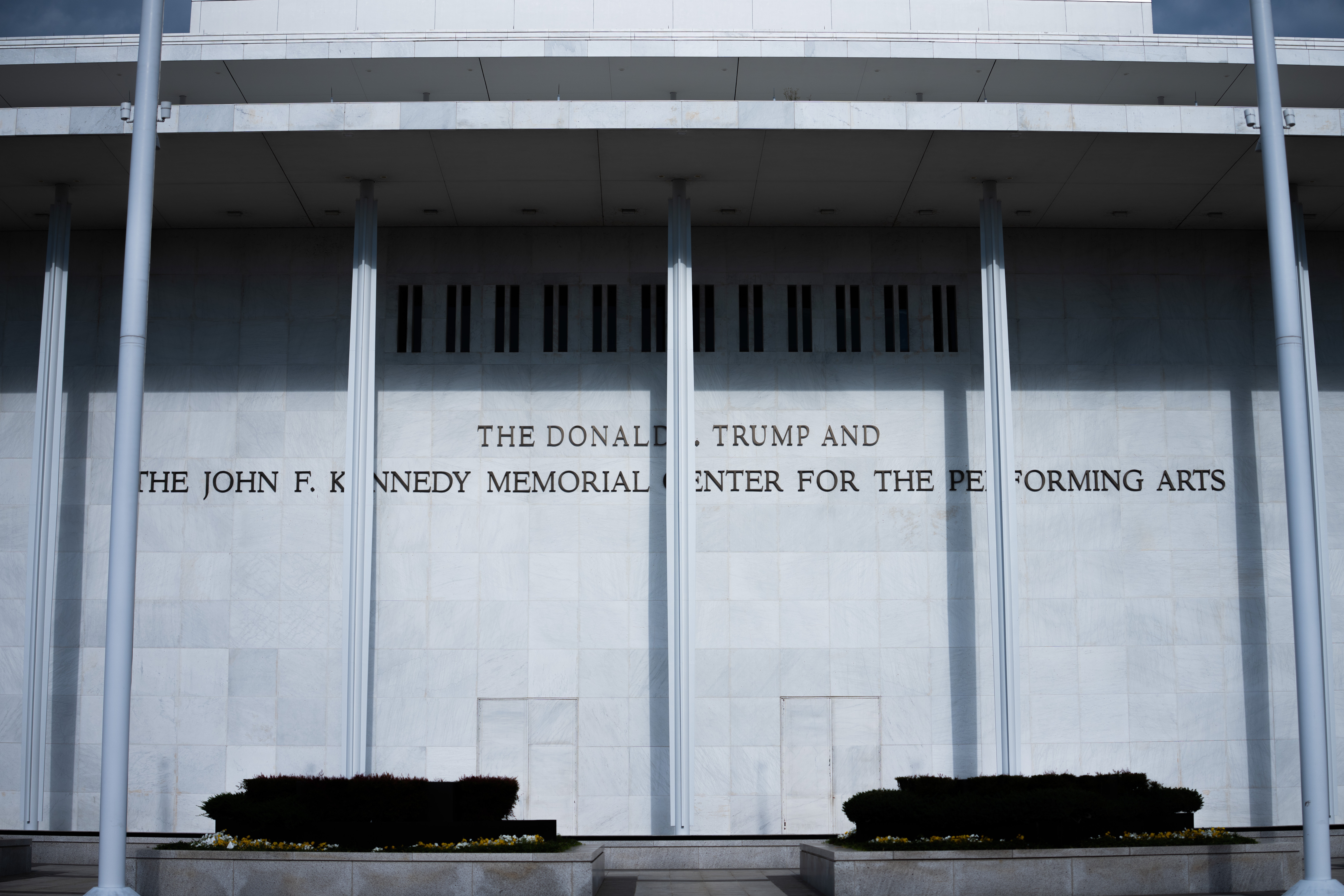 The facade of the John F. Kennedy Center for the Performing Arts is seen June 6 in Washington.