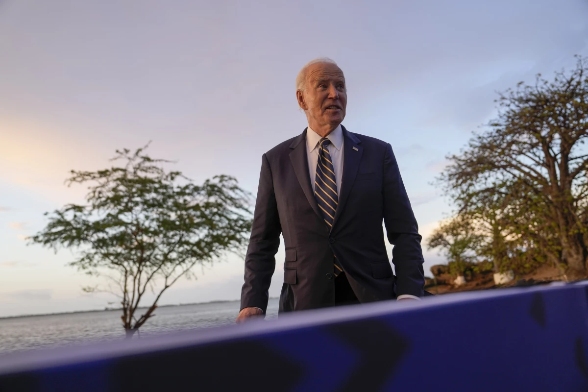 President Biden leaves the National Museum of Slavery, in the capital Luanda, Angola on Tuesday, Dec. 3.