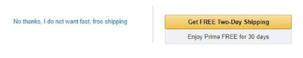 This example from Amazon's website's is one of the exhibits in the U.S. lawsuit against Amazon. The government alleges that the company uses misleading web designs to "trick" people into signing up for Prime, which the company denies.