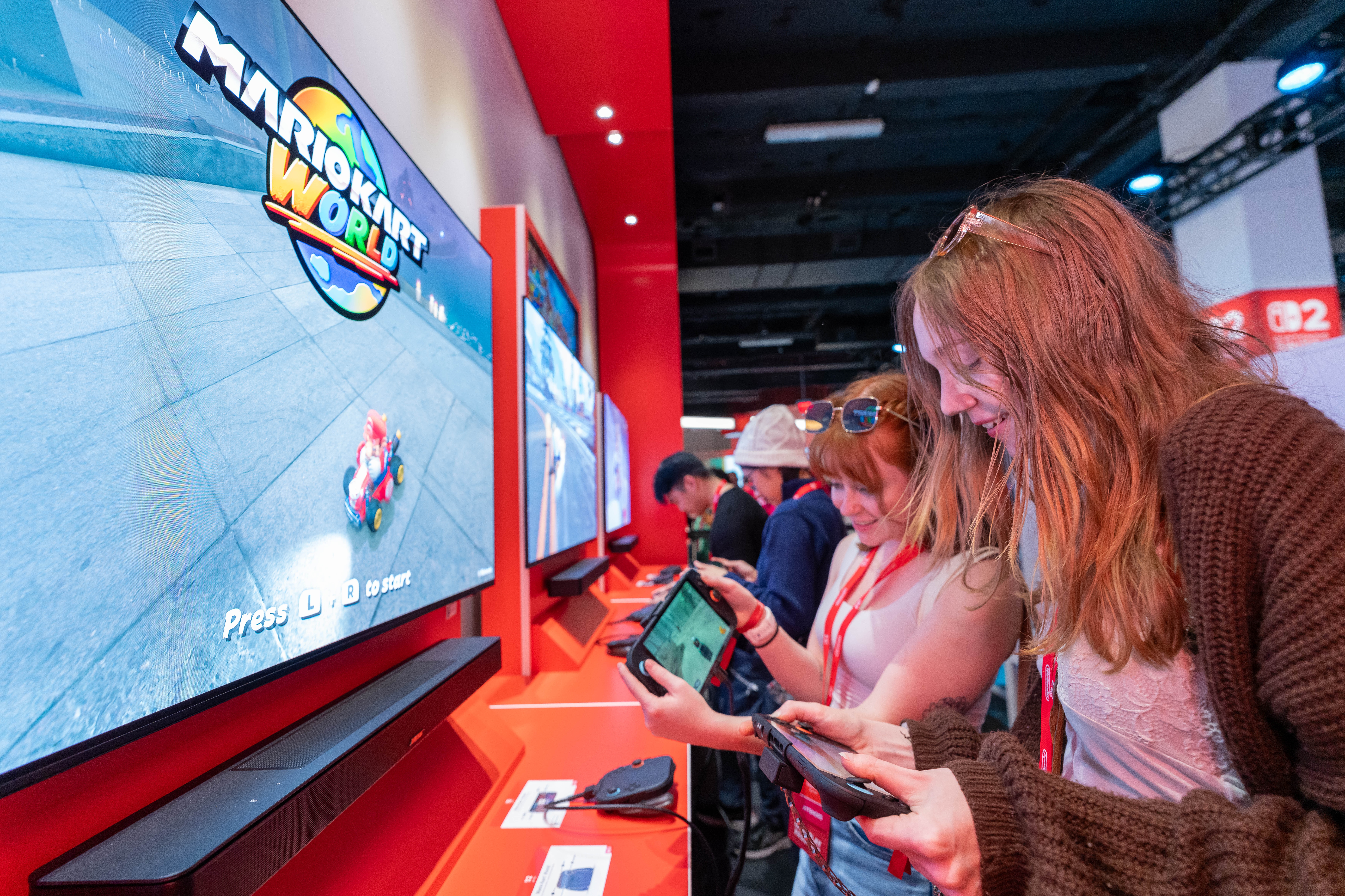 Attendees at a New York City event previewing the Nintendo Switch 2.