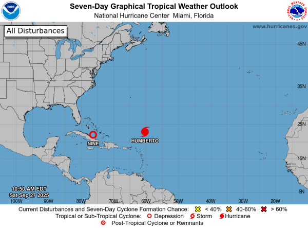 Hurricane Humberto is not considered a threat to the United States at this time.