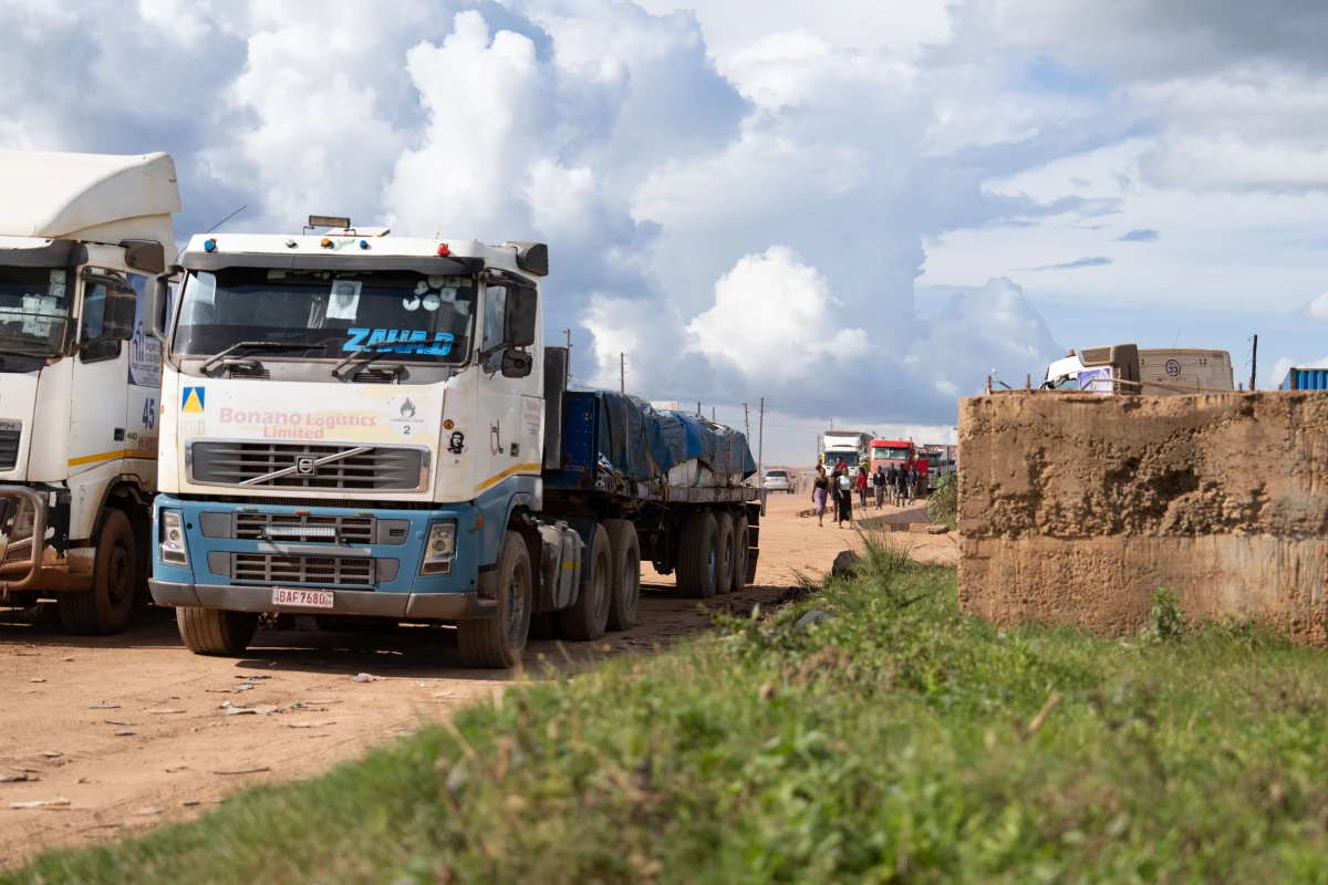 Long-haul truckers sometimes pause for days at this truck stop near the Zambian town of Chililabombwe as they await approval to cross the border into the Democratic Republic of Congo. Distributing HIV medicine on trucking routes is critical to stopping the spread of HIV, say public health experts.