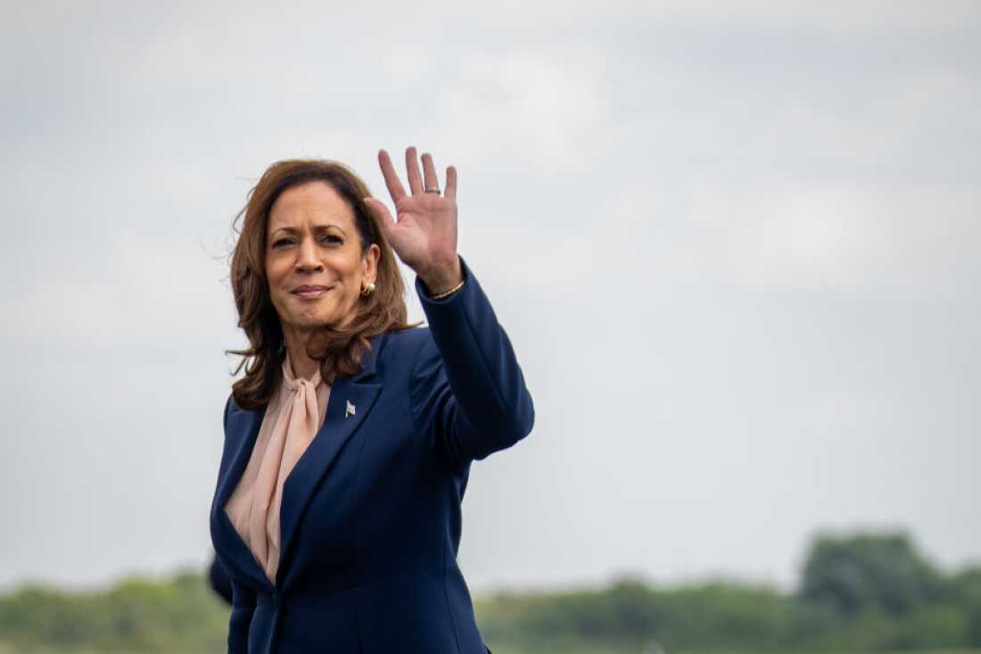 Then-Democratic presidential candidate, Vice President Kamala Harris arrives at Philadelphia International Airport for a campaign event on Aug. 6, 2024, in Philadelphia.