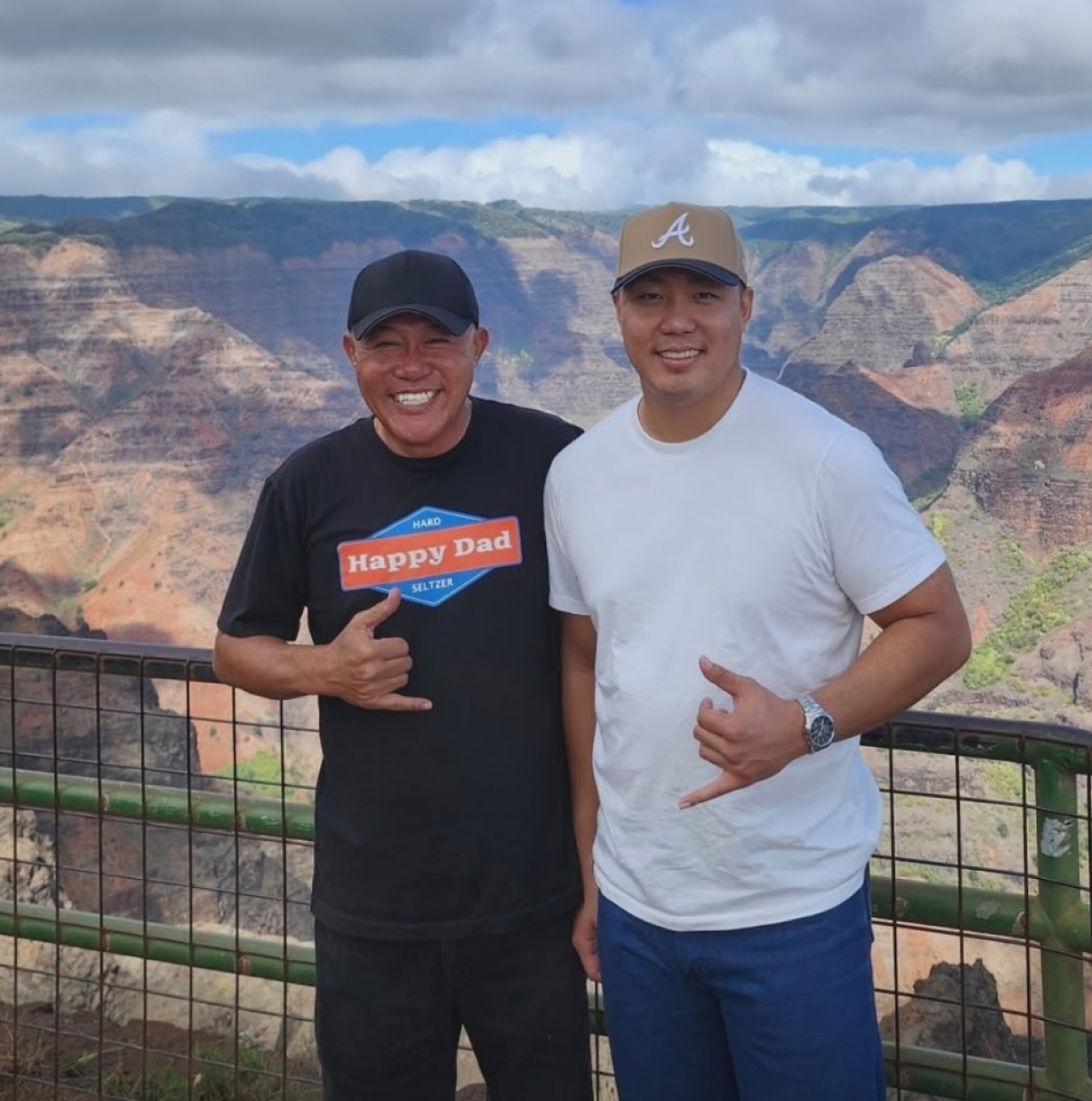 Park (L) and his son (R) during a trip to Kauai, Hawaii.