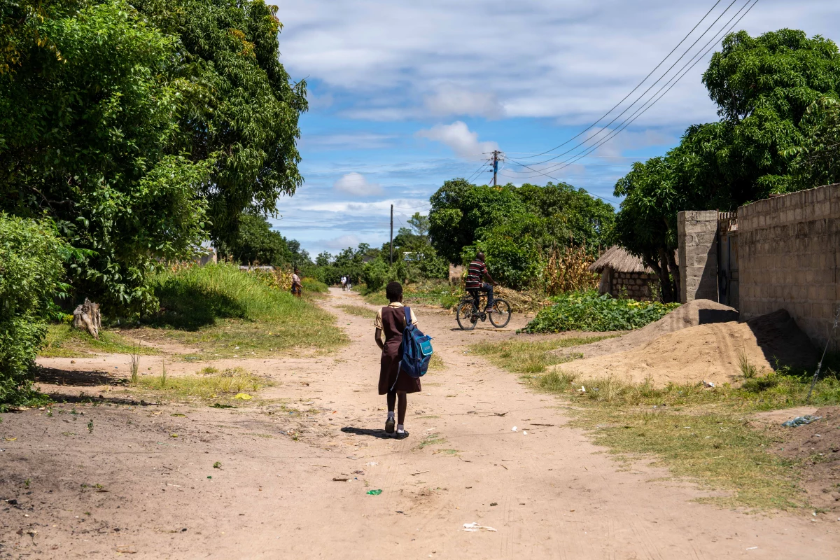 Diana heads off to school, a 20-minute walk from her home.