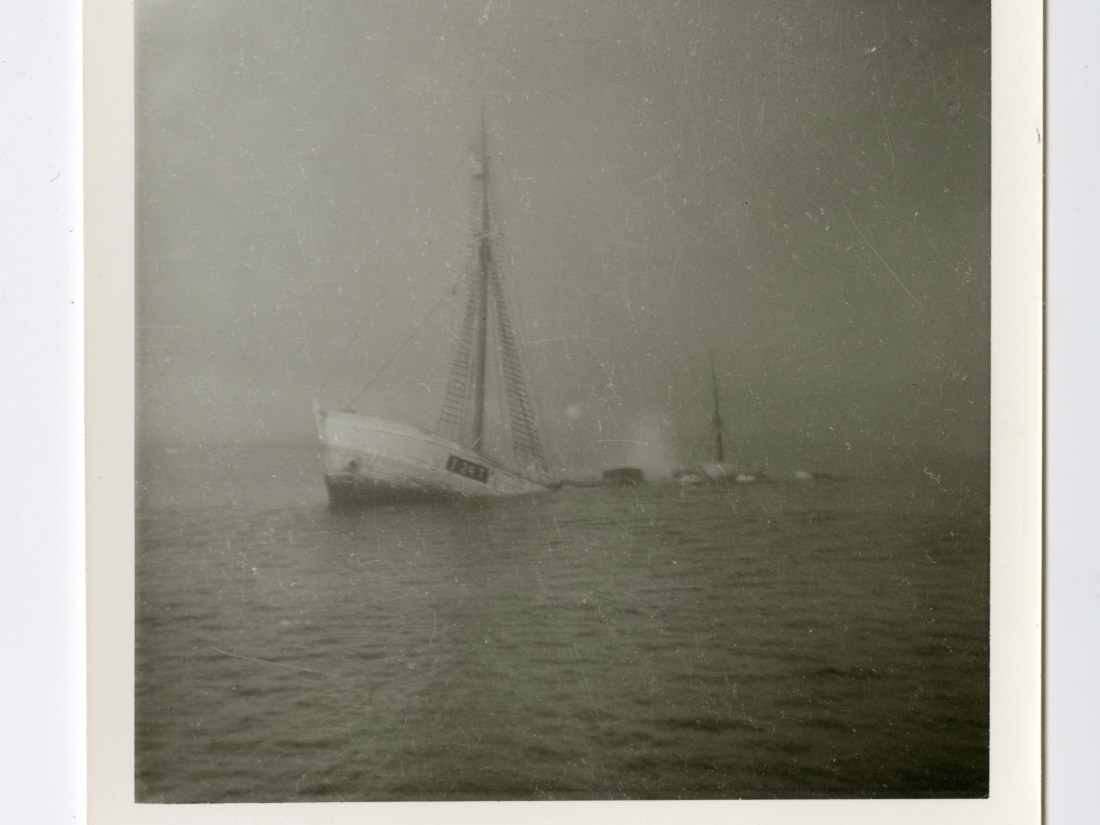 This photo shows the Quest sinking off of Labrador, Canada, in 1962. The wreck of the last ship belonging to Sir Ernest Shackleton, an Irish-born British explorer of Antarctica, has been found off the coast of Canada.