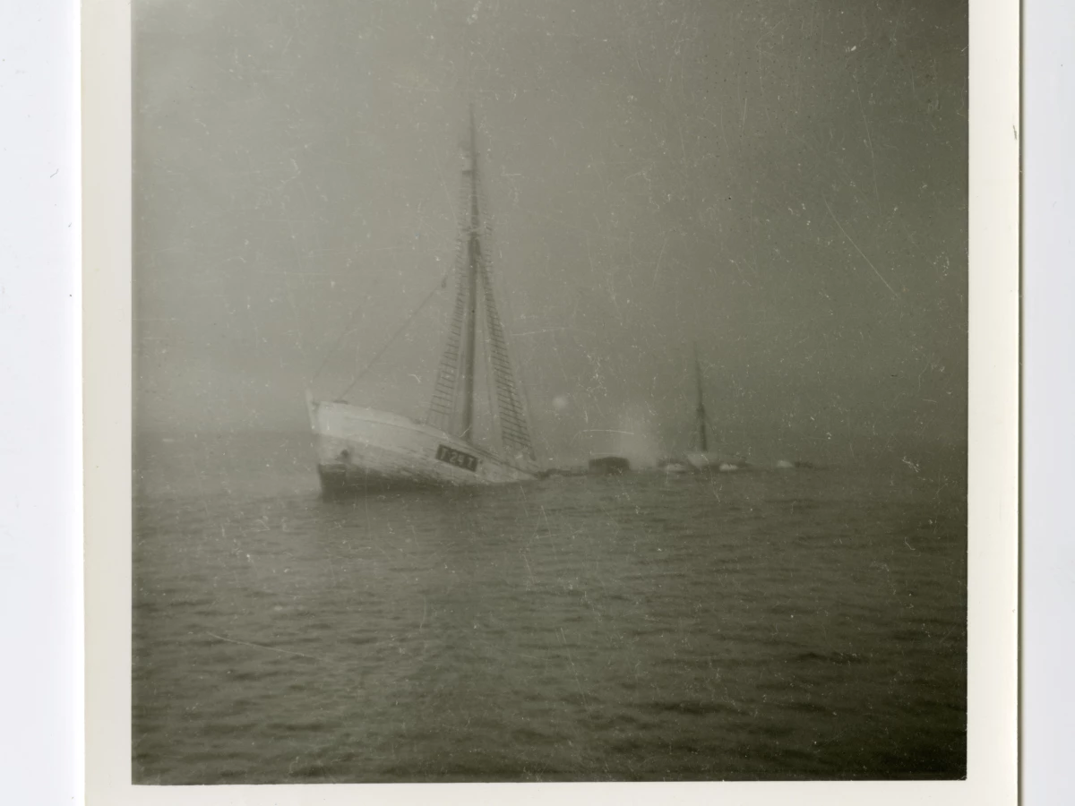 This photo shows the Quest sinking off of Labrador, Canada, in 1962. The wreck of the last ship belonging to Sir Ernest Shackleton, an Irish-born British explorer of Antarctica, has been found off the coast of Canada.