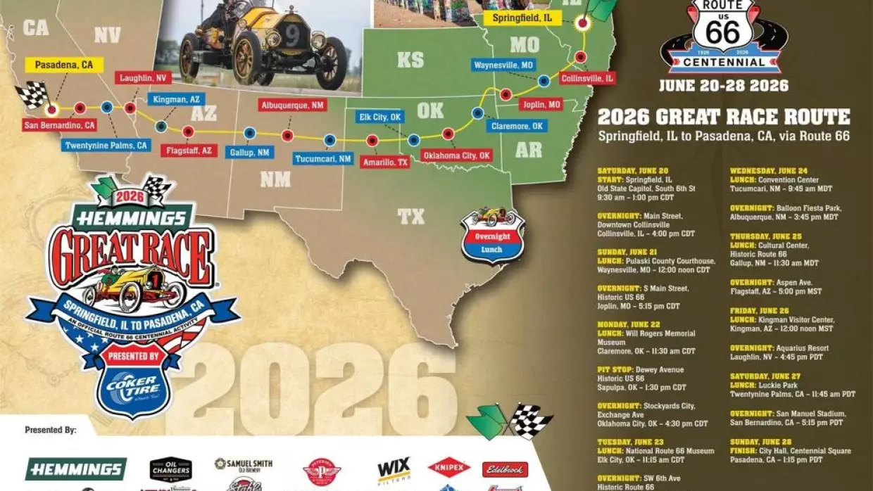 Classic cars celebrate Route 66 centennial with stop in San Bernardino