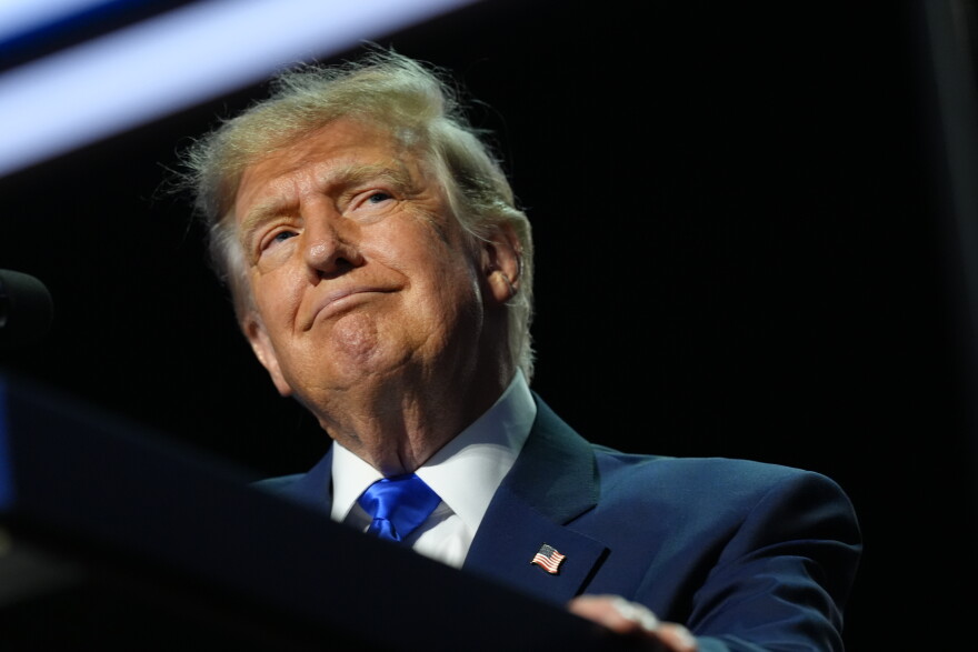 President Donald Trump speaks during the RNC Midterm Convention, Sept. 9, 2026, at the American Airlines Center in Dallas.