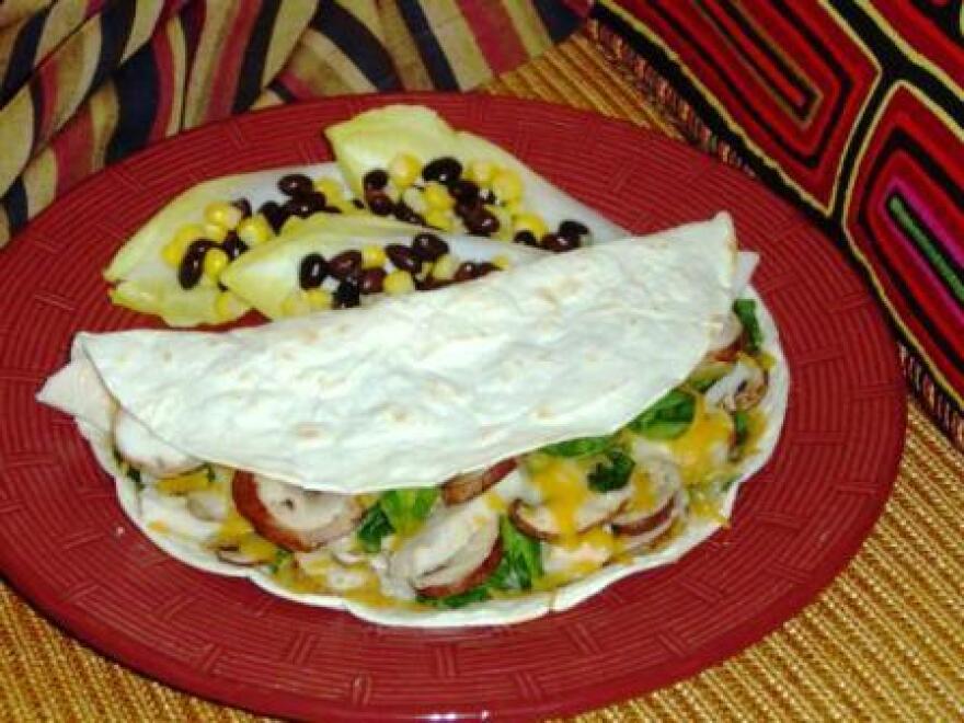 Turkey Mushroom Quesadilla