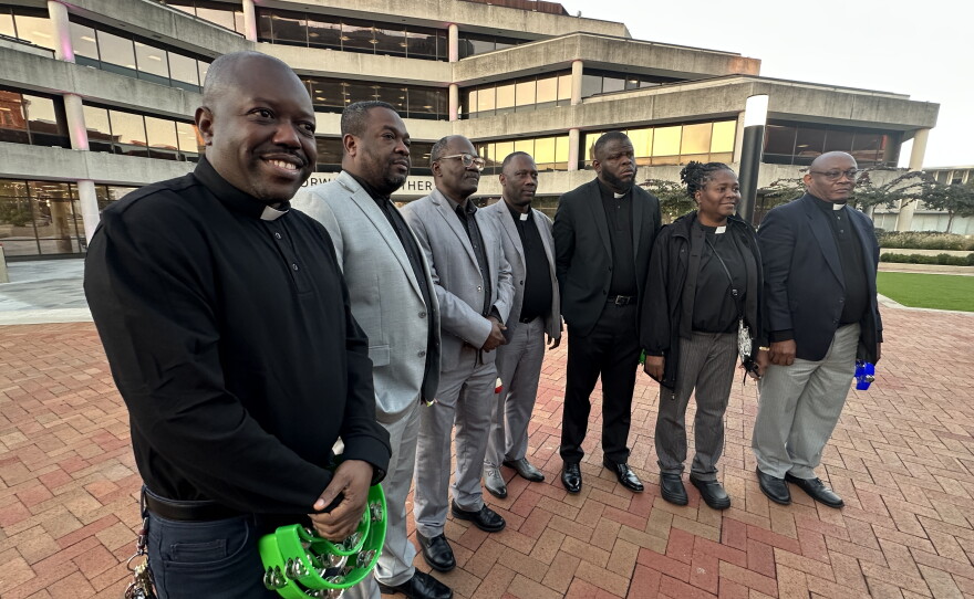 Members of the League of Haitian Pastors of Springfield. From left to right, Pastor Reginald Silencieux, Pastor Adrien Joubert, Pastor Gesner Dorval, Pastor Vital Rocher, Pastor Julien Eyennor, Pastor Bernadette Dominique, Pastor Michelet Delcine.