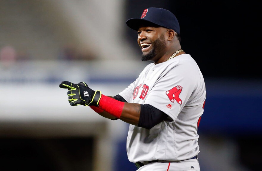 David Ortiz of the Boston Red Sox smiles before a game against the New York Yankees on Sept. 28, 2016, at Yankee Stadium in New York. (Jim McIsaac/Getty Images)