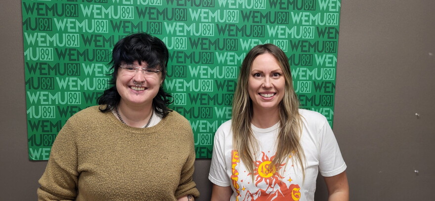 Concentrate Media's Lee Van Roth and Ypsilanti Heritage Foundation board member Delrhea Byrge at the Timko Broadcast Center.
