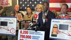 Republican John James slammed Democrat Jocelyn Benson’s running of the Michigan Secretary of State office.He cited hundreds of non-citizens turning up on state voter rolls and thousands of misprinted drivers’ licenses.
