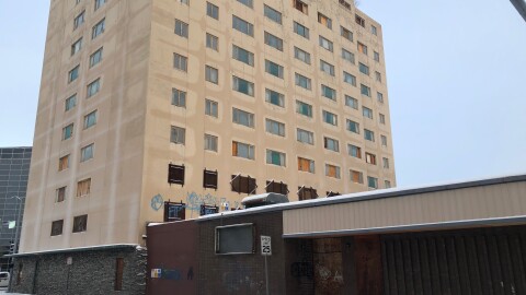 Polaris Building with annex on right.