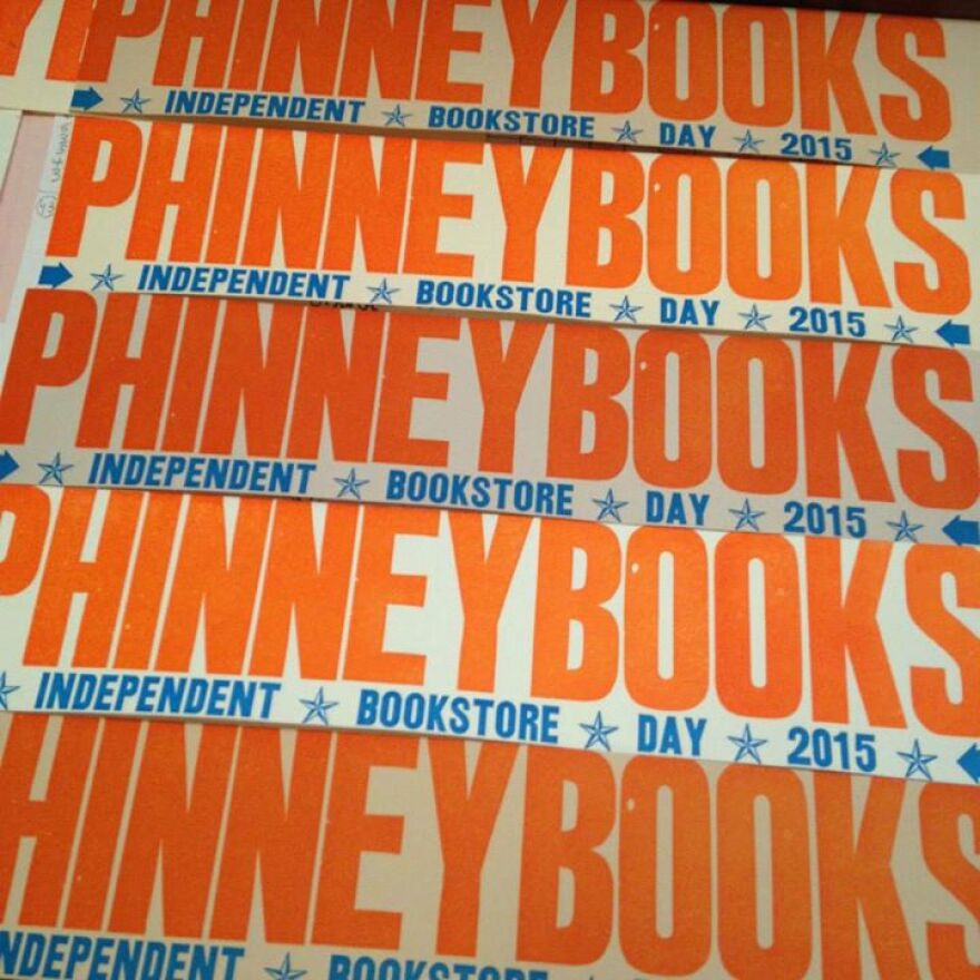 Bookmarks commemorating Phinney Books for this year's Independent Bookstore Day.