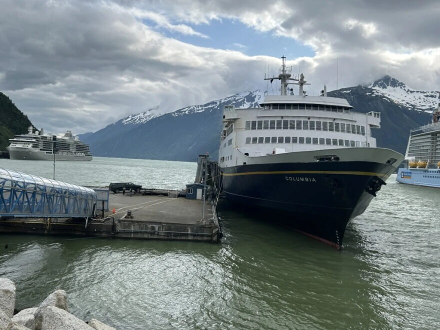 The Alaska Marine Highway System Skagway dock in June 2025.