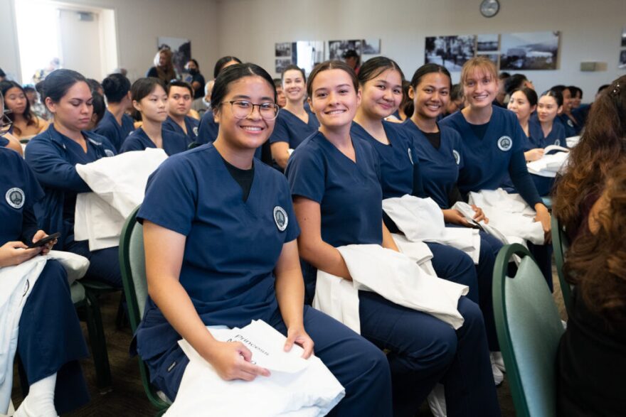 Chaminade University nursing students' white coat ceremony.
