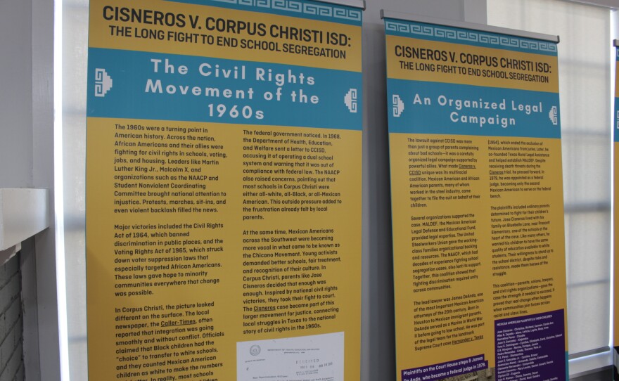 Panel exhibits on display as part of Cisneros v. Corpus Christi ISD: The Long Fight to End School Segregation.