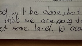 A child's diary entry that reads 'God's will be done, but I think we are going to get some land. 10 acres.'