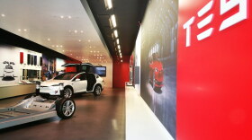 A Tesla showroom in Austin in April 2017.