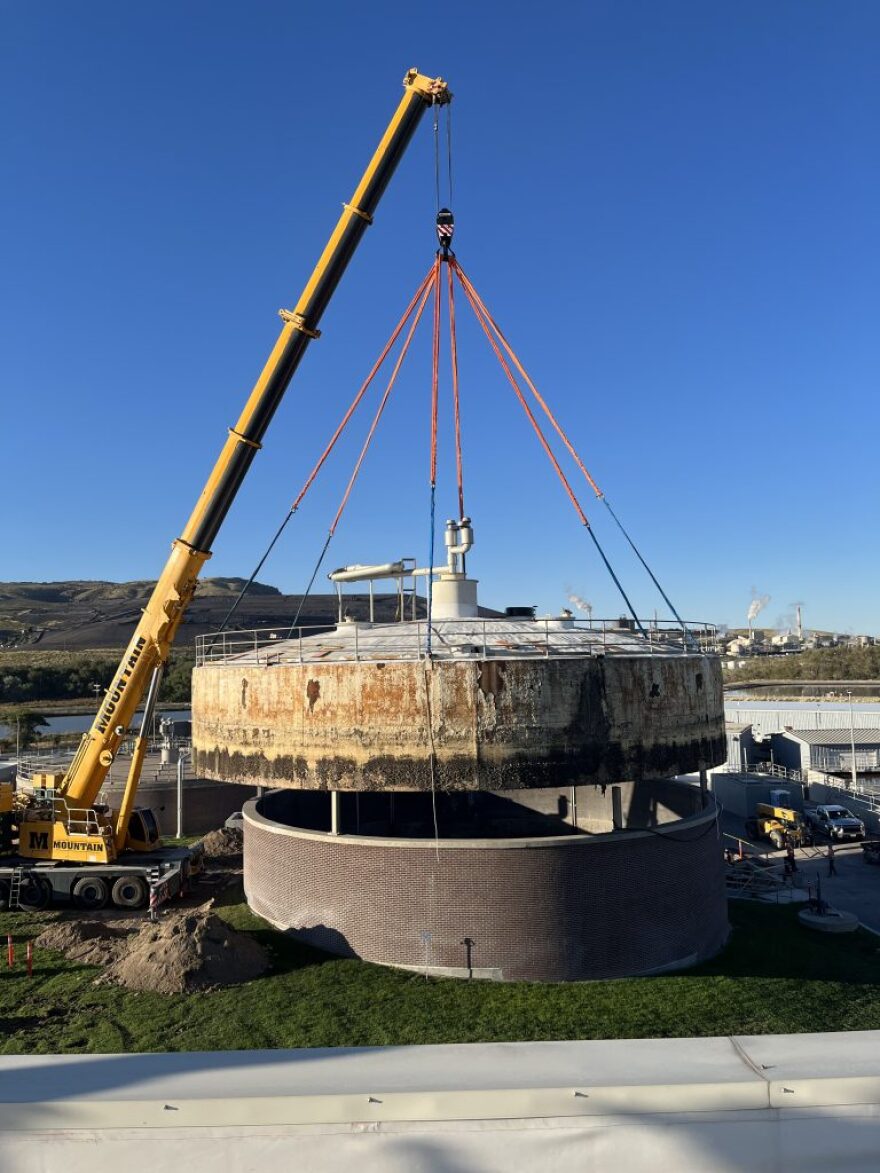 November 2023 – Pocatello’s wastewater facility is working on the Cover Coating on Digester #3