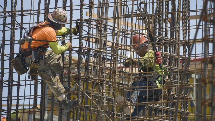 Workers at a construction site.