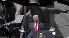 U.S. President Donald Trump delivers a speech in Krasinski Square, in Warsaw, Poland, Thursday, July 6, 2017.(Petr David Josek/AP)