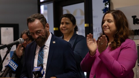 State Assemblymembers Harry Bronson and Jen Lunsford announced funding for the Telesca Center for Justice on Tuesday.
