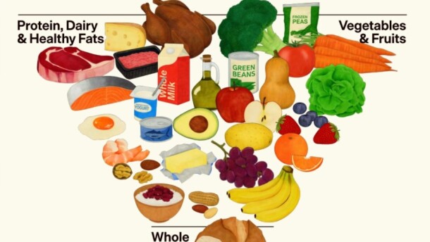 The 2026 food pyramid promoted by the USDA.