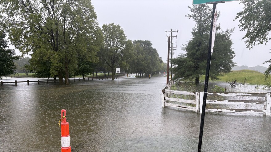 Flooding in Carmel, Indiana. August 15, 2026, 10:45 a.m.