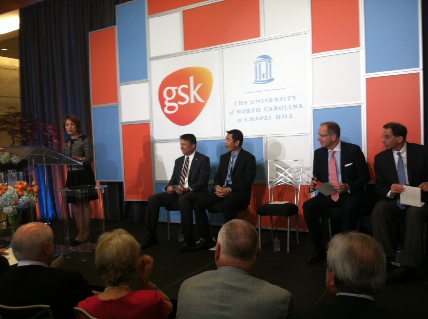 A picture of the UNC and GSK press conference.