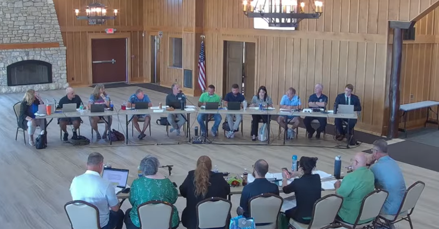 A screenshot of the Committee of the Whole meeting at Clinton's Eagle Point Lodge, discussing the draft data center ordinance, Sept. 1, 2026.