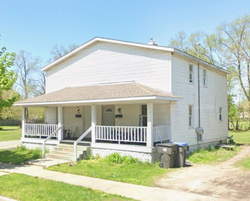 Elkhart police say a 2-year-old girl was in critical condition Tuesday after being hit with a bullet that someone fired from outside this duplex at 1016 W. Garfield Ave. home while she slept.