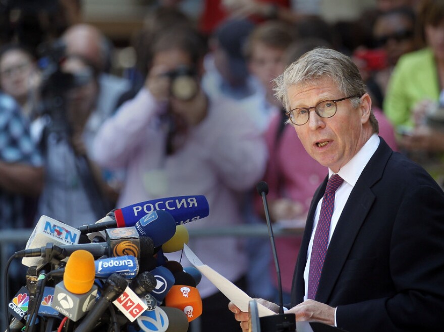 Manhattan District Attorney Cyrus R. Vance Jr. said at a news conference outside the courthouse that Friday's hearing did not dismiss any of the charges against Strauss-Kahn.