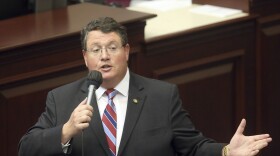 Rep. Randy Fine, R-South Brevard County, during a special session, Wednesday, May 19, 2021, in Tallahassee, Fla. (AP Photo/Steve Cannon)