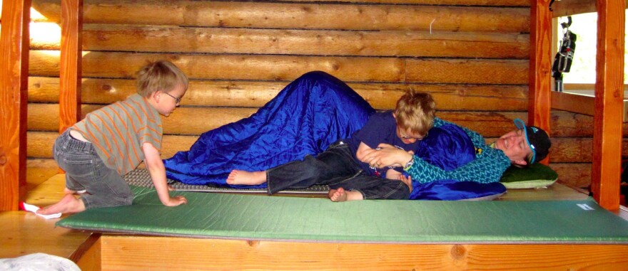 A little bunk bed wrestling to start the day