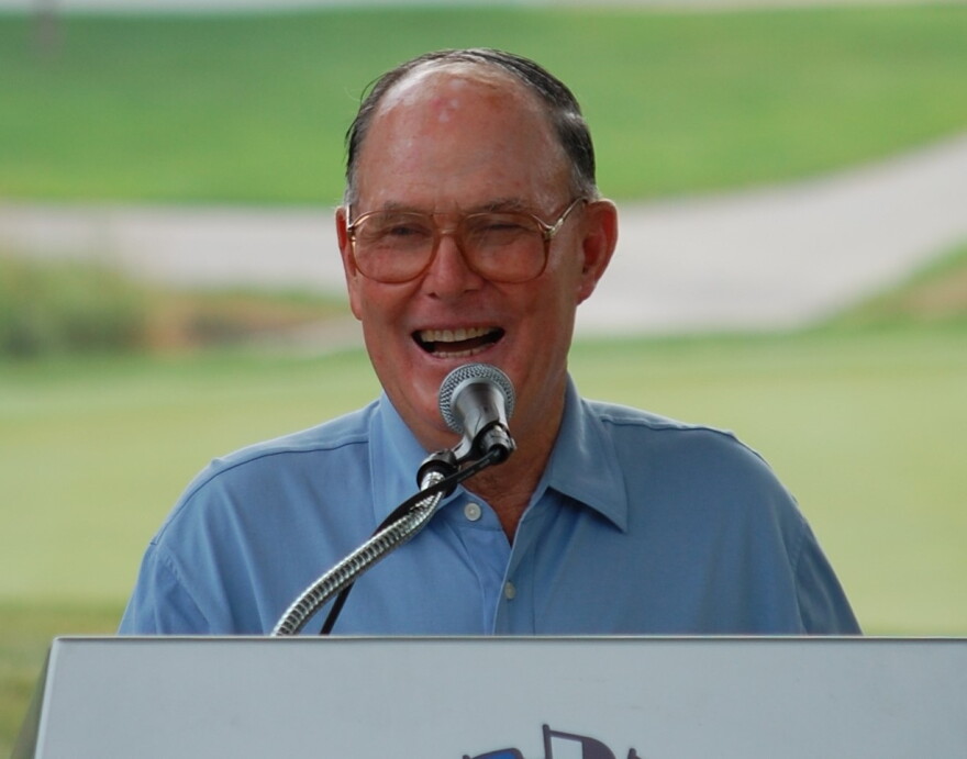 Pete Dye in July 2011 at the announcement of the Pete Dye Golf Trail.
