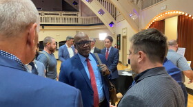 St. Petersburg Mayor Ken Welch mingles with the crowd before the presentations