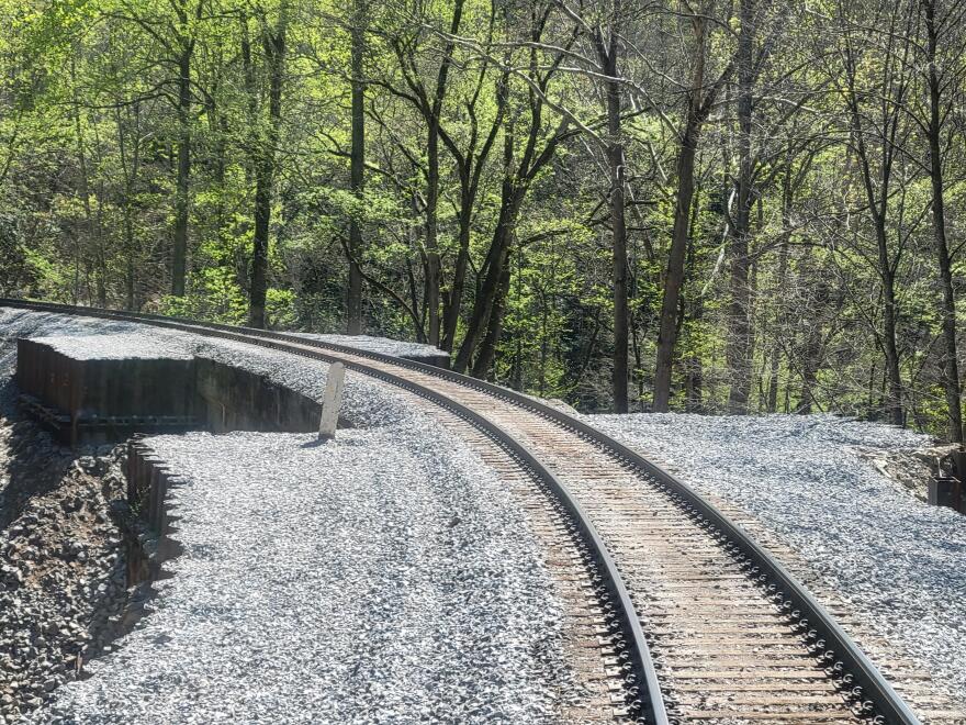 A view of a newly-restored section of track.